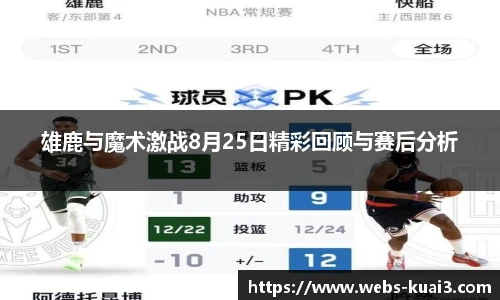 雄鹿与魔术激战8月25日精彩回顾与赛后分析